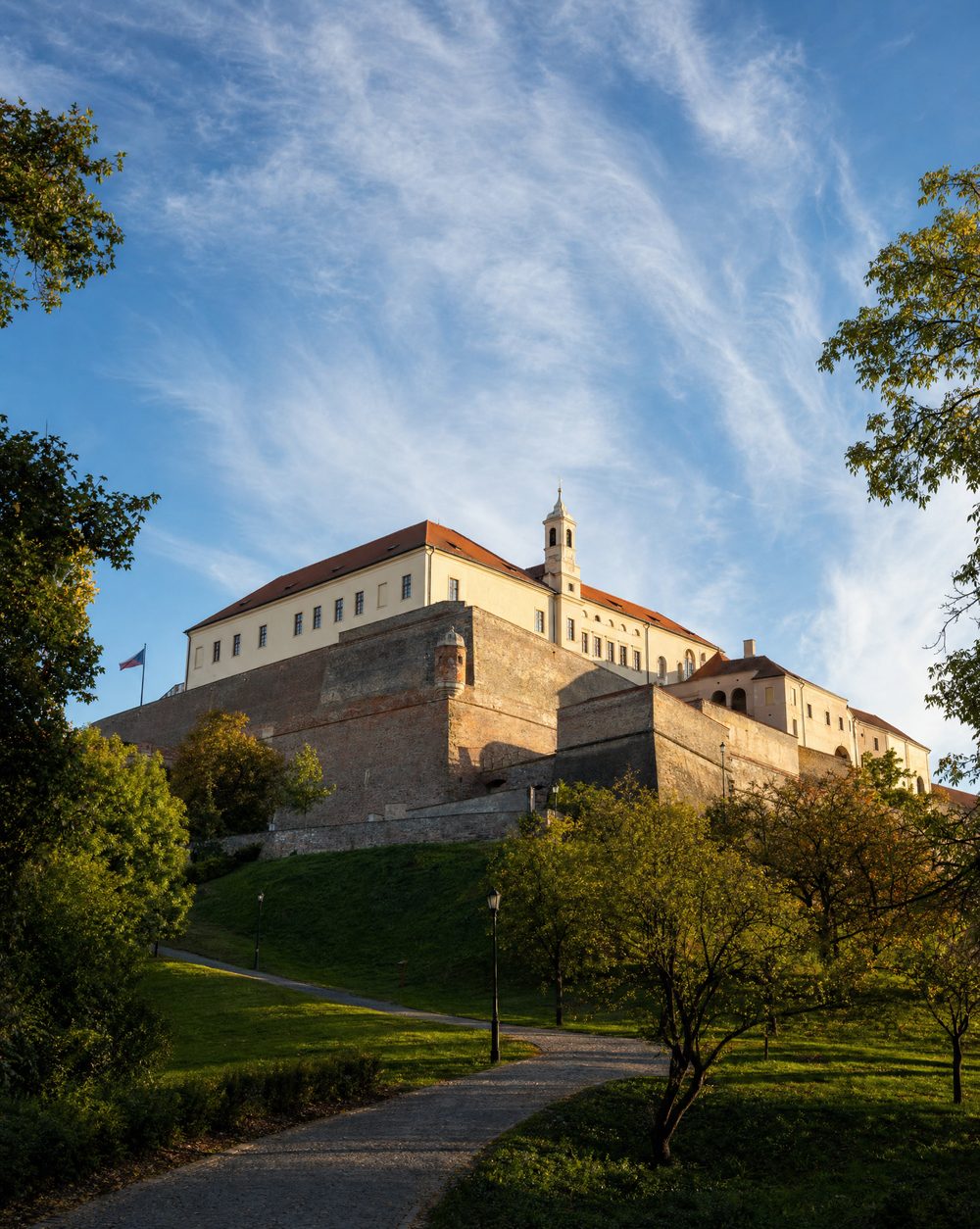 Špilberk Castle on its hillside above Brno